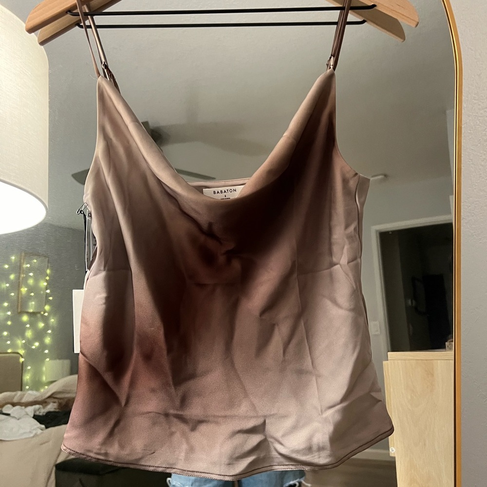 Babaton Satin Cowlneck Camisole Size Small